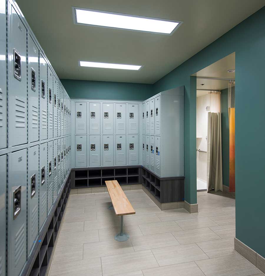 High school locker room